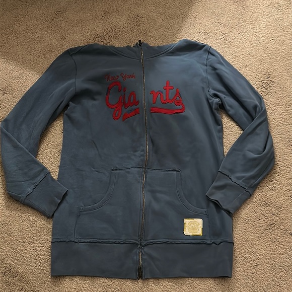 Women’s New York Giants Retro Sport Long Zip Up Sweatshirt - Picture 2 of 6